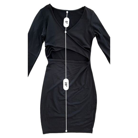 The Nadia Black Y2K Reversible Open Back Belly Bodycon Dress MEDIUM Baddie Sexy - Picture 9 of 12